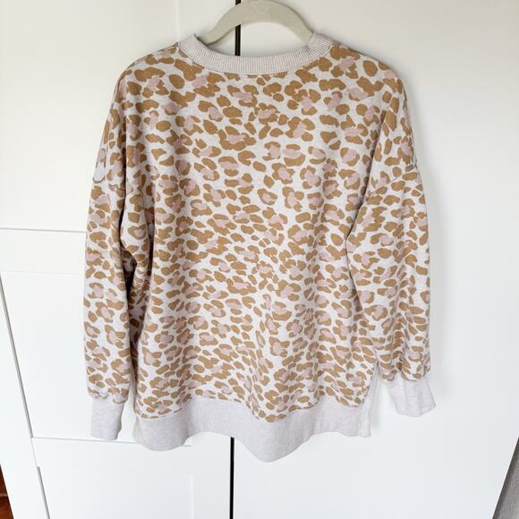 Aerie Women's Sweatshirt Oversized MEDIUM Leopard All‎ Over Print TERRY - Picture 4 of 5